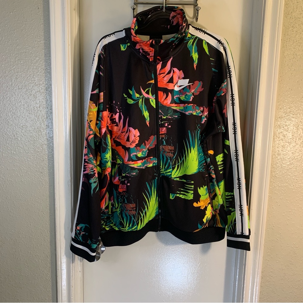 Nike Black and Green Track Jacket